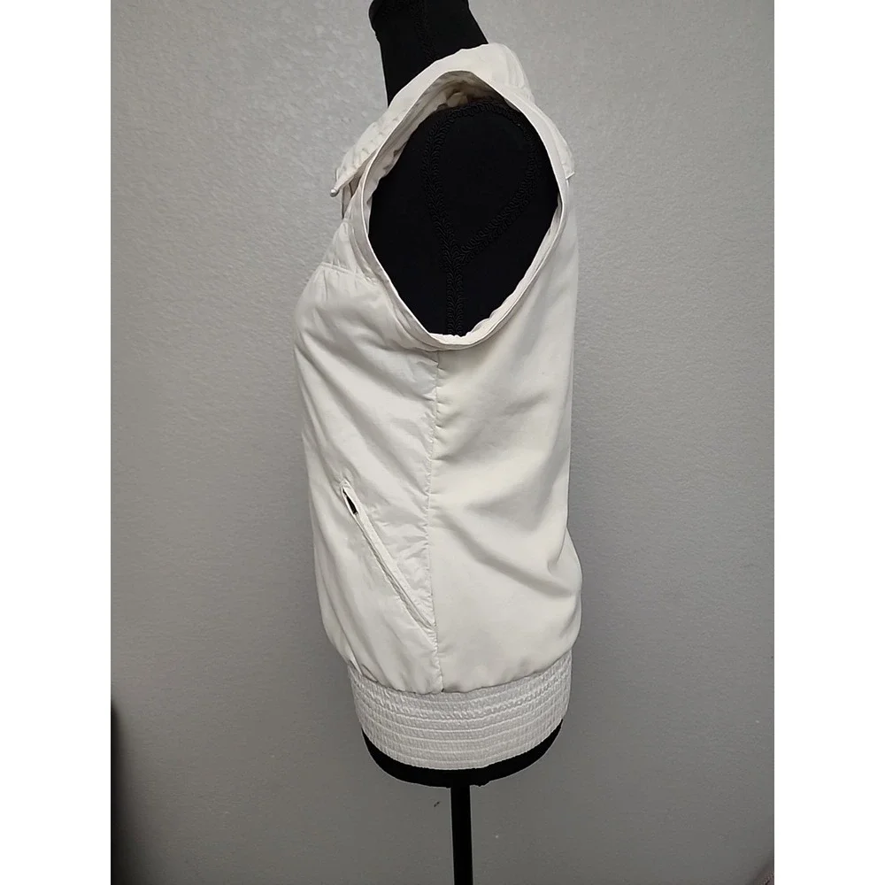 Nike Golf Jacket Vest Womens Small Ivory Puffy Removable Sleeves Pickle‎ ball S